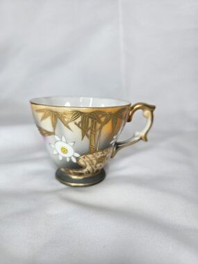 Vintage TEACUP Made in Occupied Japan Gold Details Bamboo Tree Procelain